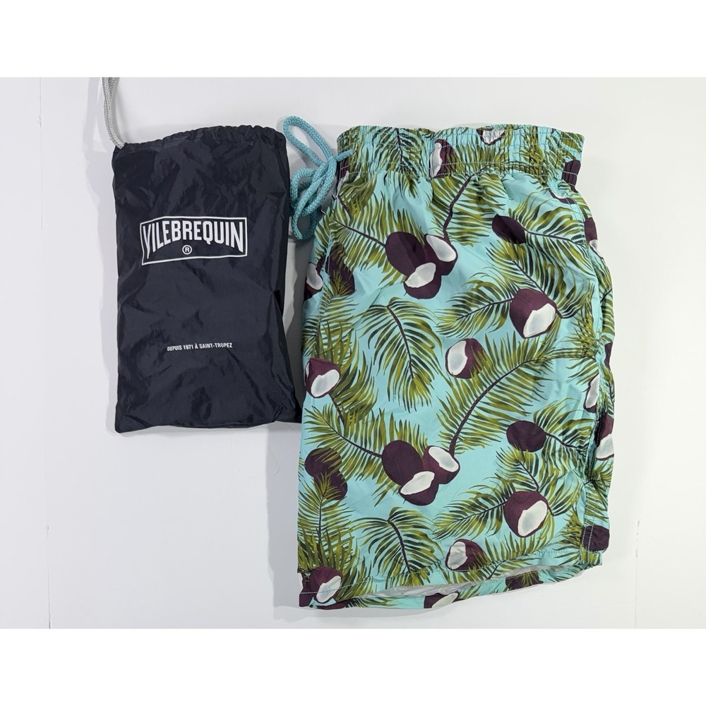 Vilebrequin Coconut Print Swim Trunks Shorts w Pouch Mens XXXL